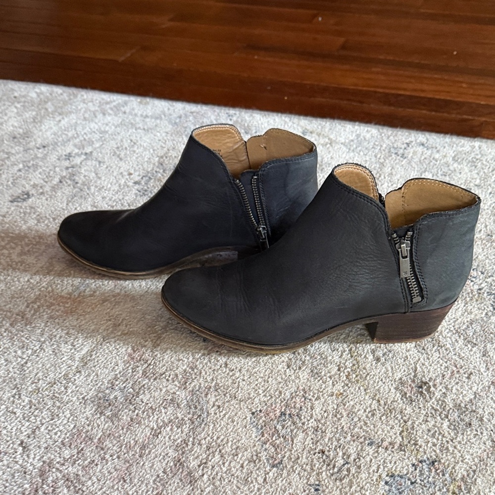 Lucky Brand Black Leather Ankle Boots